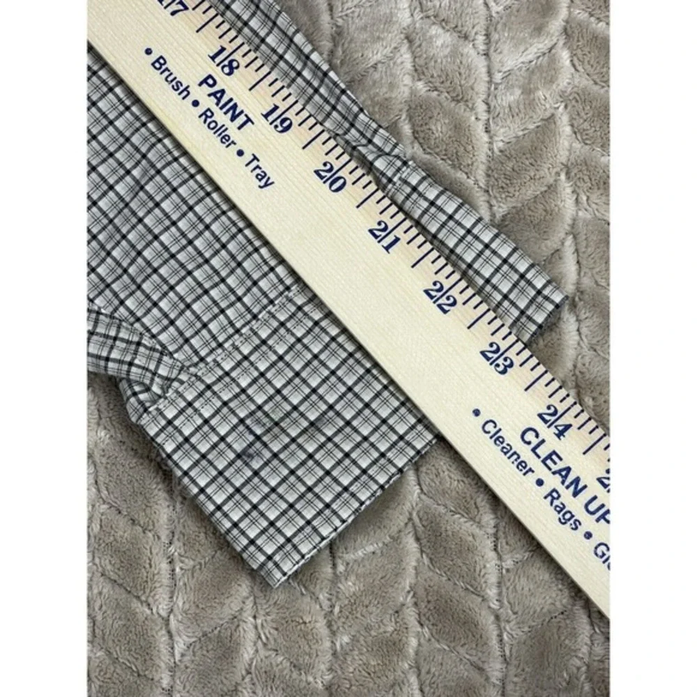 Haggar‎ Forevernew Shirt Men's M long Sleeve Button Down Khaki Plaid